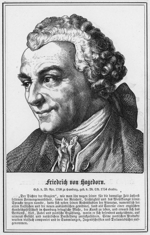 Friedrich von Hagedorn (gravering) av German School