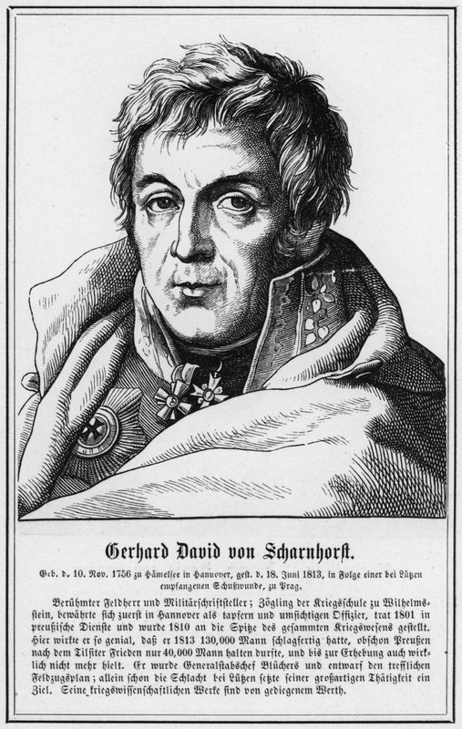Gerhard David von Scharnhorst (gravering) av German School