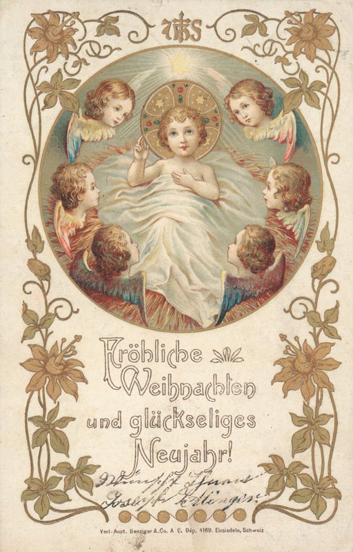 Tysk julekort (farge litho) av German School