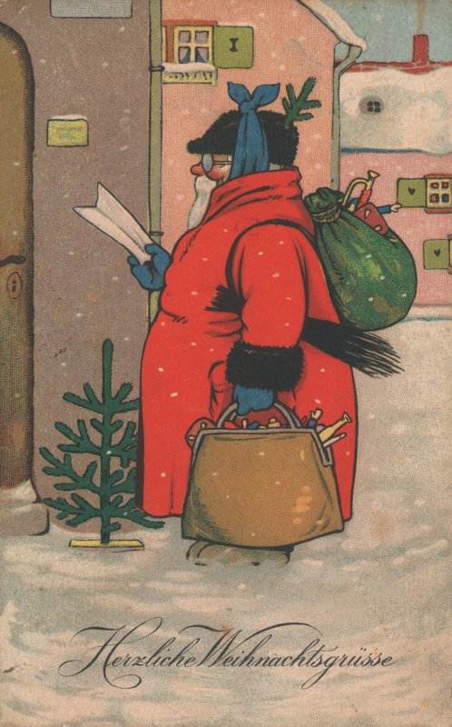Tysk julekort (farge litho) av German School
