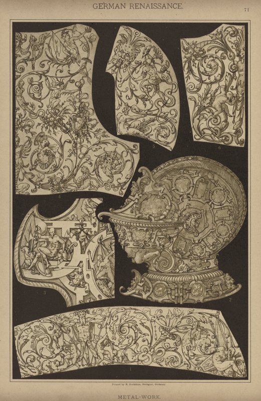 Tysk renessanse, metallarbeid (litho-farge) av German School