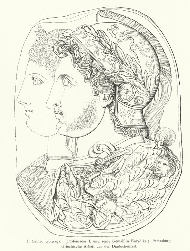Gonzaga Cameo, gammelgresk gravert perle (gravering) av German School