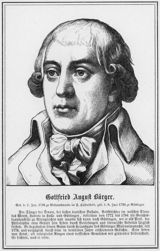 Gottfried August Burger (gravering) av German School