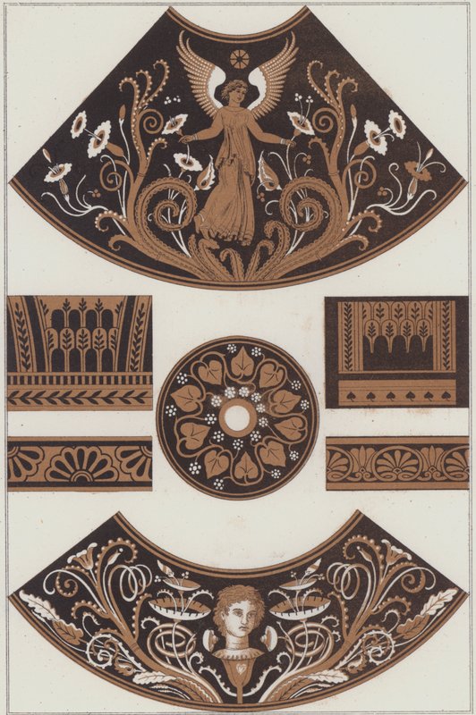 Gresk keramikkmaleri (farge litho) av German School