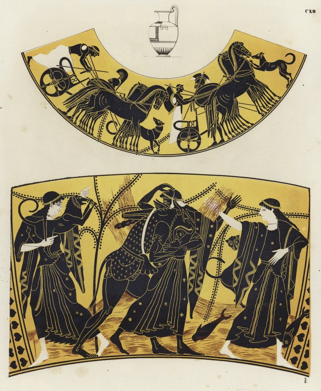 Gresk vasemaleri (farge litho) av German School
