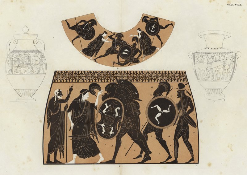 Gresk vasemaleri (farge litho) av German School