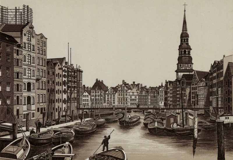 Hamburg: Reimers Fleet, Reimers Fleet (litho) av German School