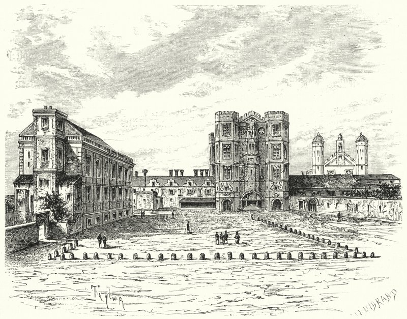 Hampton Court Palace, Richmond upon Thames (gravering) av German School