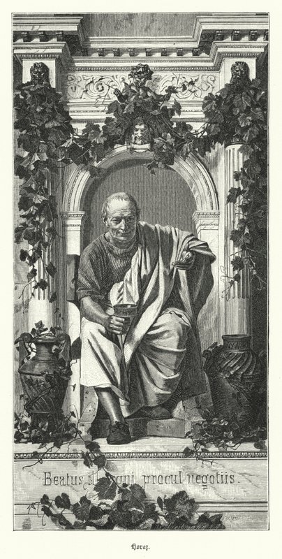 Horace, romersk poet (gravering) av German School