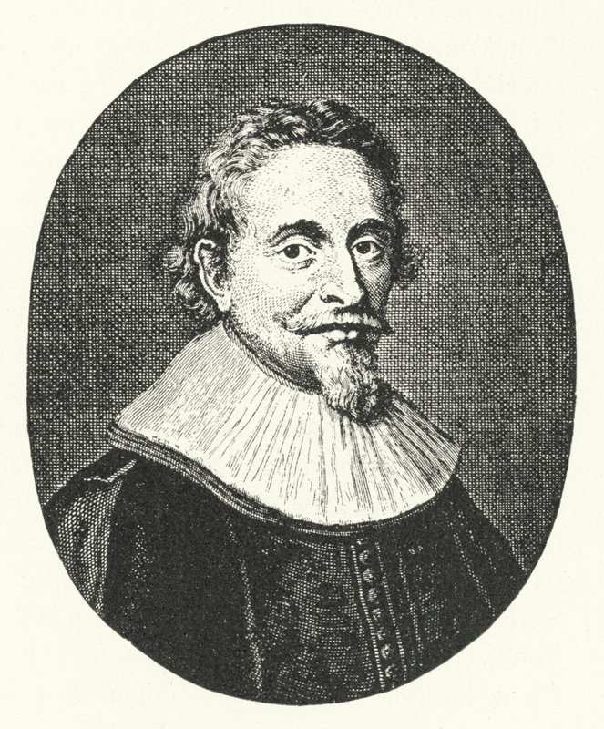 Hugo Grotius , nederlandsk jurist (gravering) av German School