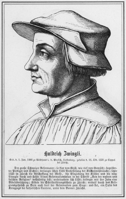 Huldrych Zwingli (gravering) av German School
