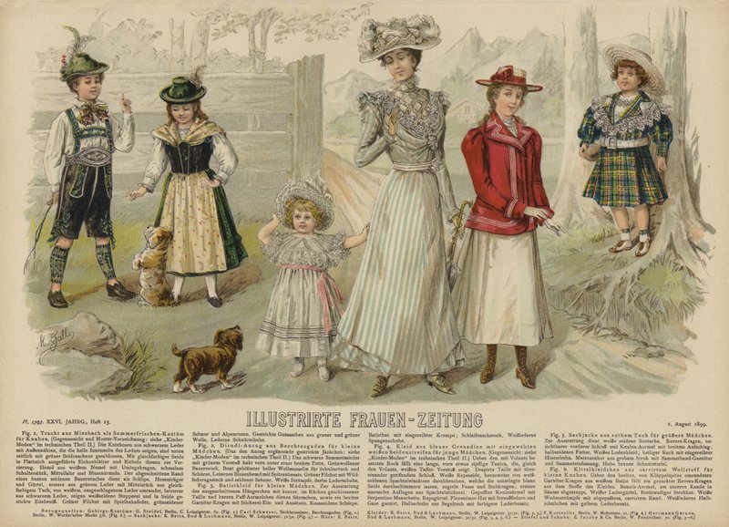 Illustrasjon for Illustrirte Frauen-Zeitung (farge litho) av German School