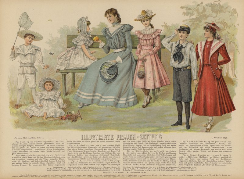 Illustrasjon for Illustrirte Frauen-Zeitung (farge litho) av German School