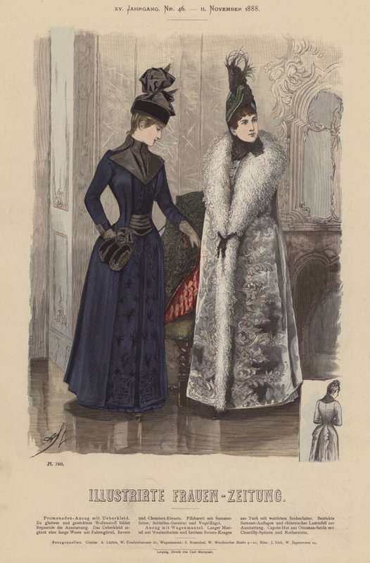 Illustrasjon for Illustrirte Frauen-Zeitung (farge litho) av German School