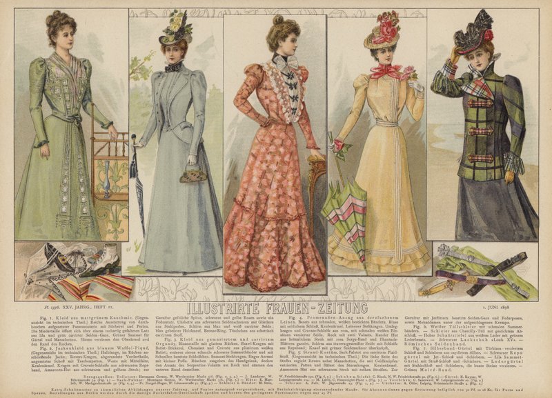 Illustrasjon for Illustrirte Frauen-Zeitung (farge litho) av German School