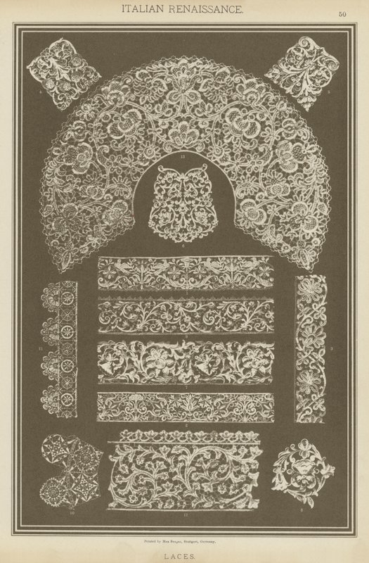 Italiensk renessanse, blonder (farge litho) av German School