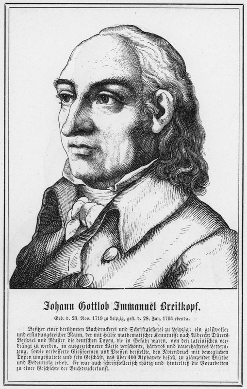 Johann Gottlob Immanuel Breitkopf (gravering) av German School