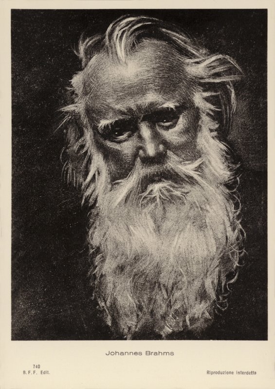 Johannes Brahms , tysk komponist og pianist (1833-1897) av German School