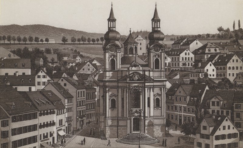 katolske kirke (litho) av German School