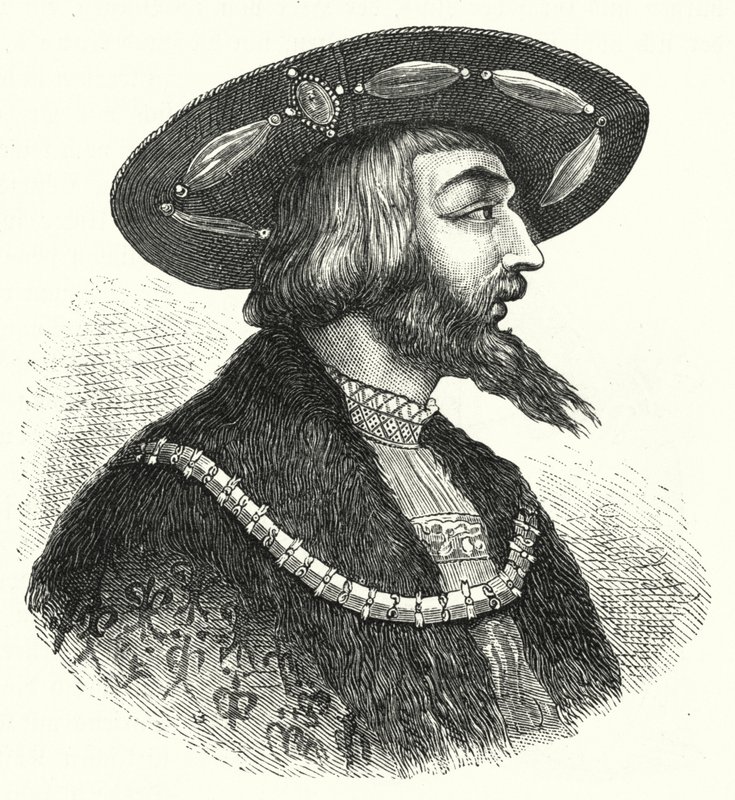 Kong Ludvig II av Ungarn (gravering) av German School