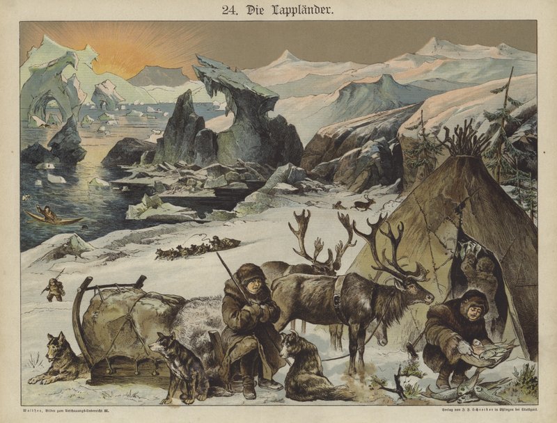 Lappland (farge litho) av German School