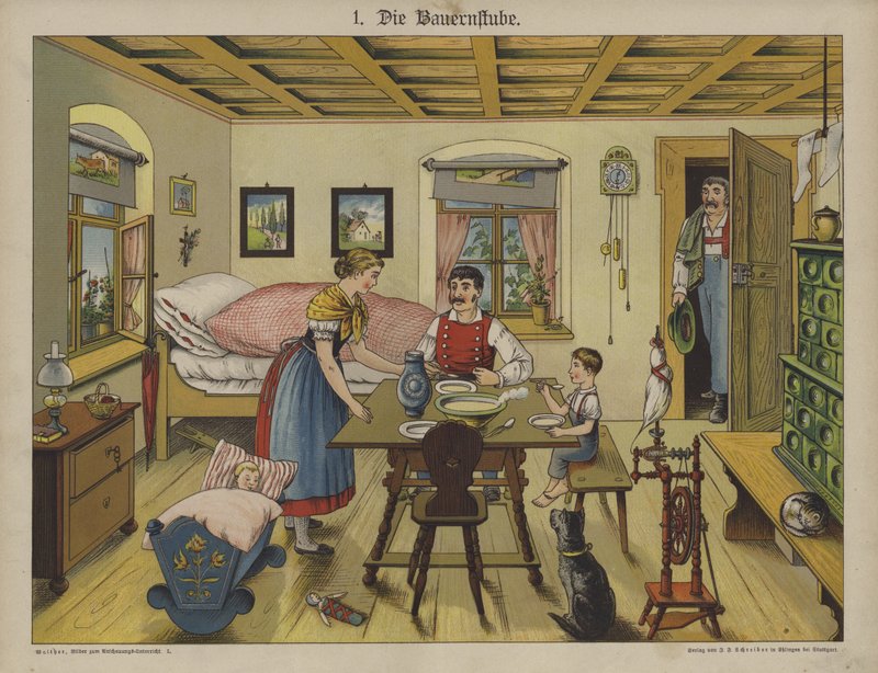 Stue (farge litho) av German School