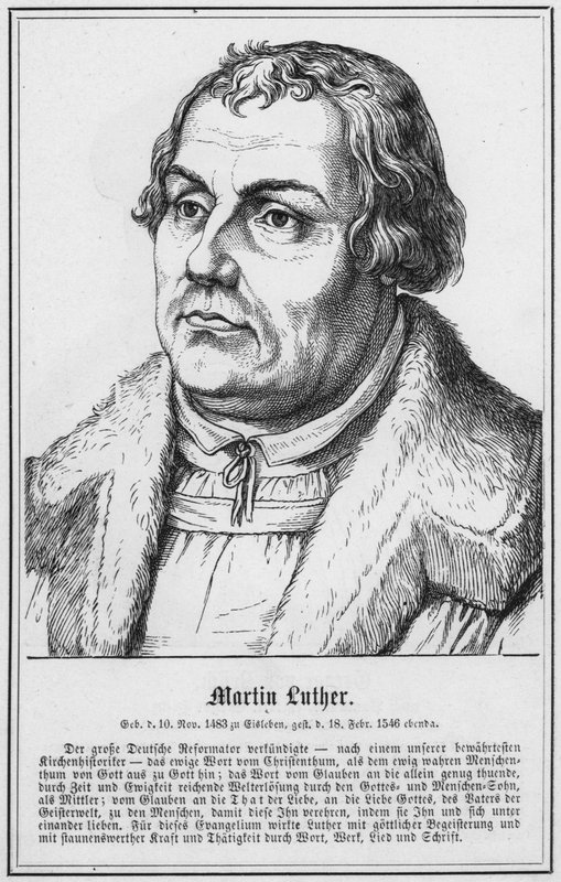 Martin Luther (gravering) av German School