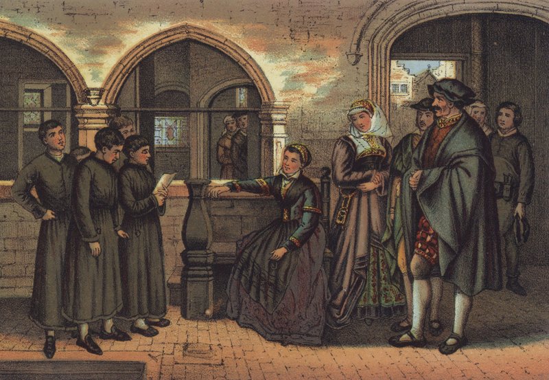 Martin Luther som korgutt (chromolitho) av German School