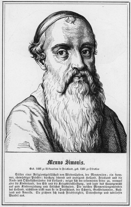 Menno Simonis (gravering) av German School