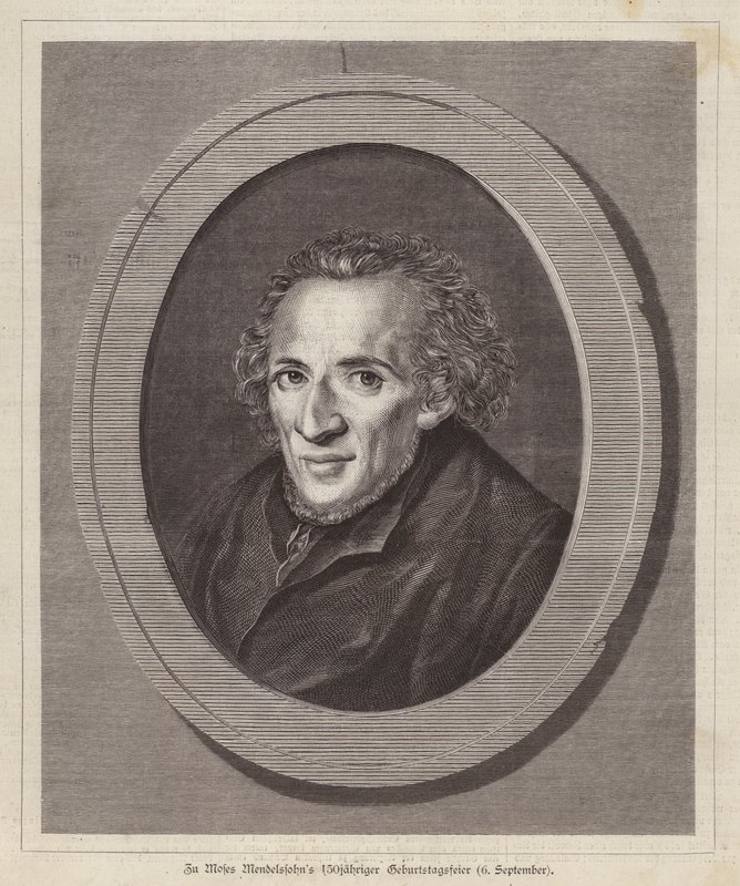 Moses Mendelssohn , tysk jødisk filosof (gravering) av German School