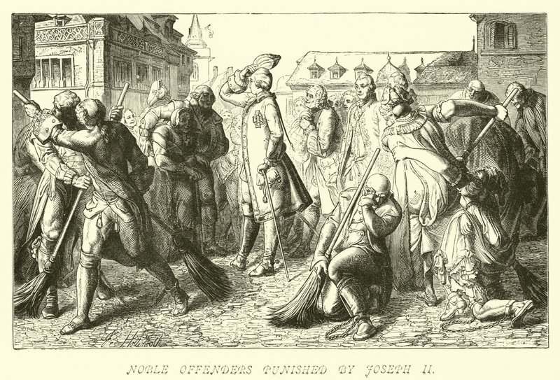 Noble lovbrytere straffet av Joseph II av German School
