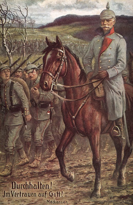 Hold ut! Stol på Gud! (farge litho) av German School