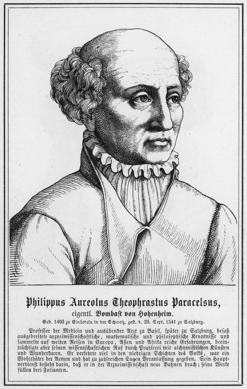 Philip Aureolus Theophrastus Paracelsus (gravering) av German School