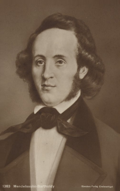 Portrett av Felix Mendelssohn av German School