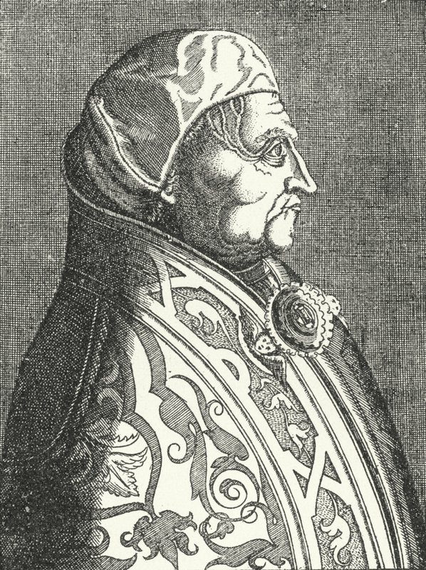 Portrett av pave Pius II (gravering) av German School