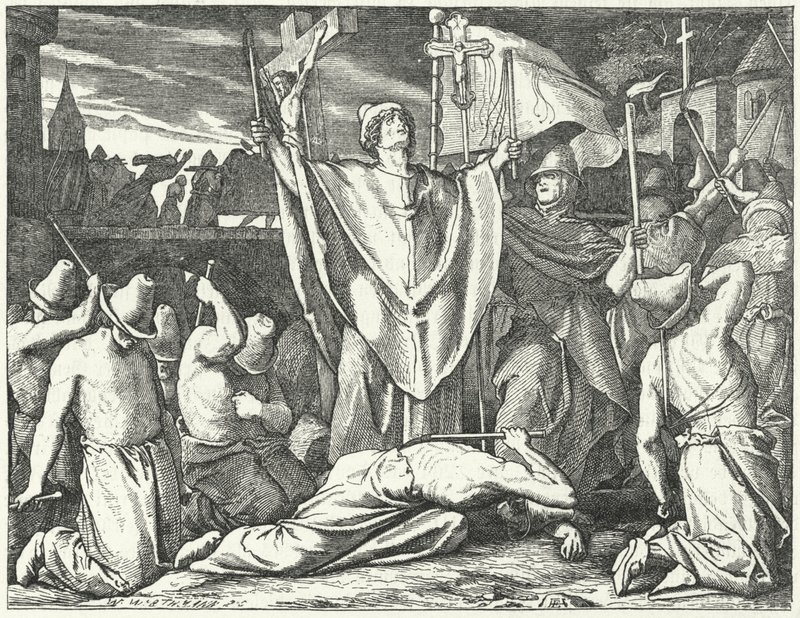 Prosesjon av et flagellant brorskap (gravering) av German School