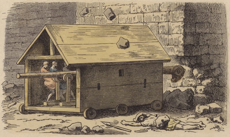 Romersk slagram (farget gravering) av German School