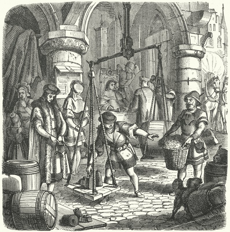 Scene i en tysk by av German School