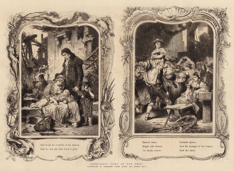 Schillers "Song of the Bell" (gravering) av German School