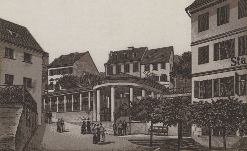 Schlossbrunn (litho) av German School