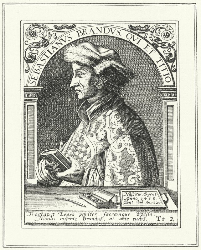 Sebastian Brant , tysk humanist og satiriker (gravering) av German School