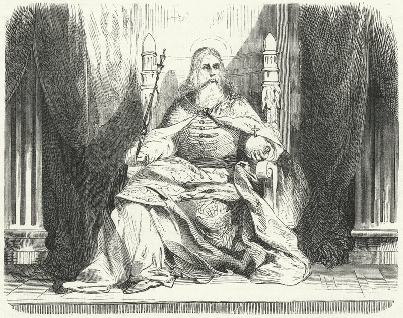 Stephen I, konge av Ungarn (gravering) av German School