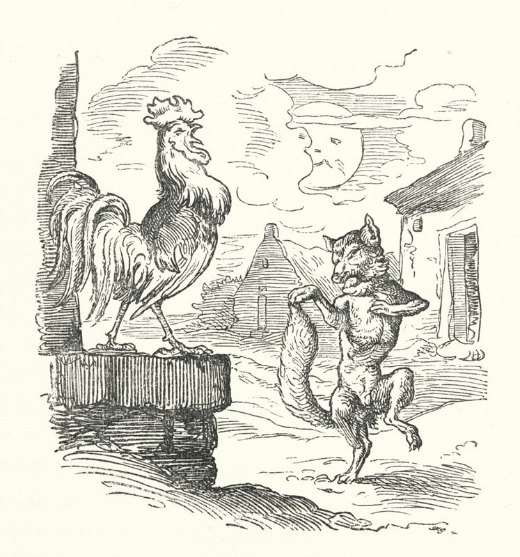 The Cock And The Fox (gravering) av German School