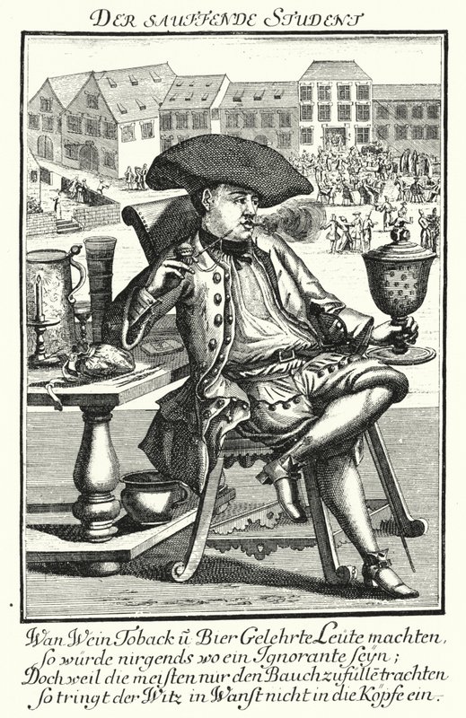 The Drunk Student (gravering) av German School