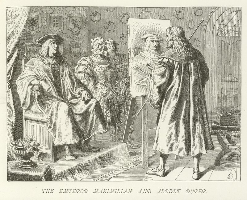 Keiser Maximilian og Albert Durer av German School