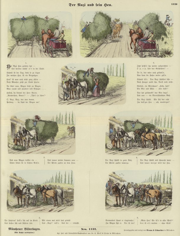 The Nazi and His Hay (farget gravering) av German School