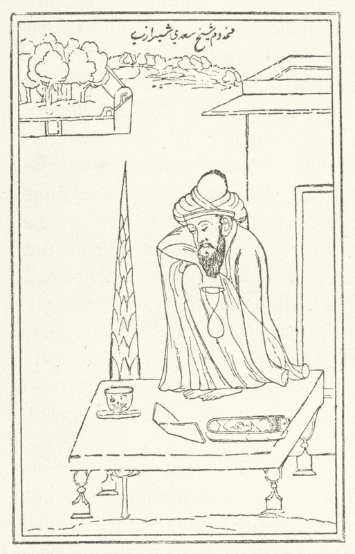 Den persiske poeten Saadi (gravering) av German School