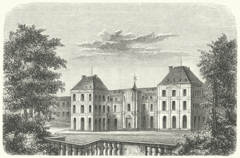 Tuileries-palasset, Paris, i 1799 (gravering) av German School