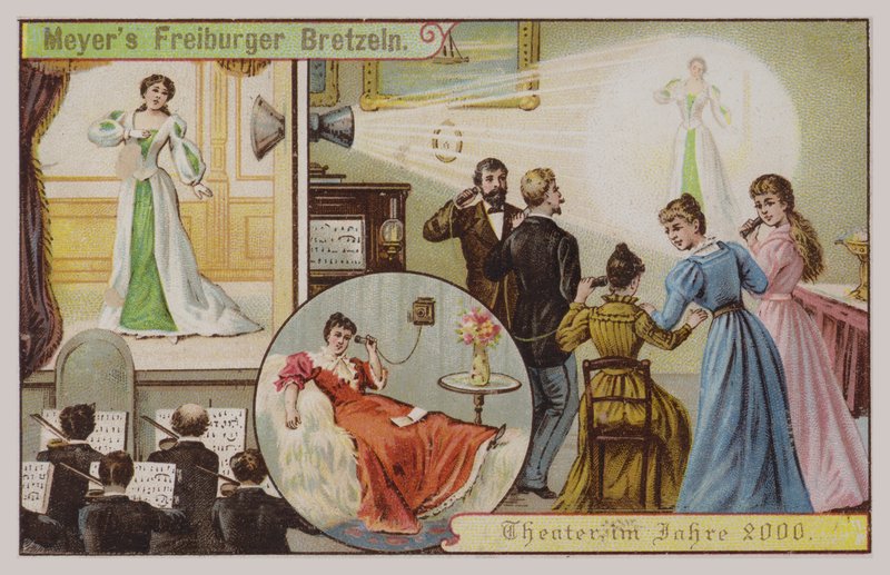 Teater i år 2000 (chromolitho) av German School