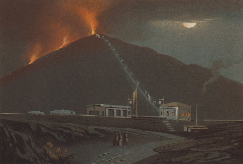 Vesuv i utbrudd, 1880 av German School
